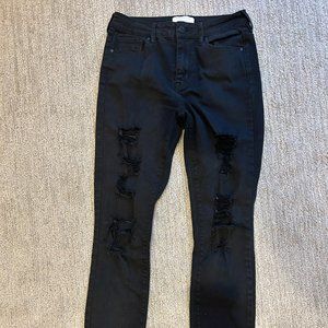 Kendall & Kylie Distressed Black Skinny Jeans in Good Condition SIZE 26